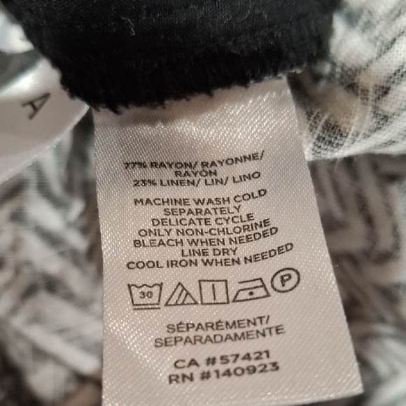 LOFT Women's Black and Cream Pants Wide Leg Size M - Picture 6 of 6